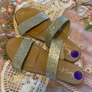 Mari A Nude Rhinestone Sandals